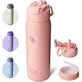 BOTTLE BOTTLE 24oz Insulated Water Bottle Stainless Steel Sport Water Bottle with Straw and Adjustable Lid Daily Pill Organizer