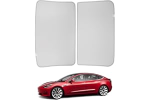 BASENOR 2017-2020 Tesla Model 3 Sunshade Roof, Front & Rear Glass Roof Sun Shades with Storage Bag, Sunroof Shade Blocking Heat Cover for Model 3 Interior Accessories Grey