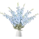 IPOPU 33.5 in Fake Flowers Delphinium Artificial Flowers Silk Flowers 6 PCS Light Blue Larkspur Artificial Flowers Long Stem Flowers for Tall Vase Home Wedding Party Decor (Light Blue)