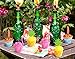 45 PCS Flamingo/Pineapple/Palm Cupcake Toppers Wrappers - Luau Tropical Hawaiian Pool Party Supplies Cake Decorations