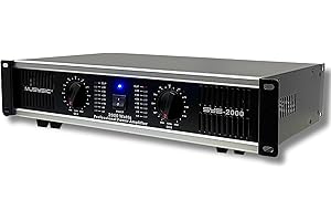 MUSYSIC Stereo Audio Amplifier-2000Watts Amplifier Audio- 2 Channel Power Amplifier System Home Theater Sound System 1/4 Inch Inputs
