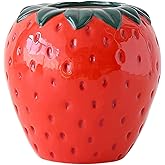 BxuxJar Ceramic Strawberry Shaped Planter Pot, Unique Strawberry Vase, Suitable for Living Room, Kitchen