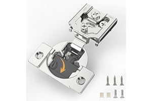 Furniware 10 Pack 5 Pairs 3/4 inch Overlay Soft Close Hinges for Kitchen Cabinet Hinges 4 Way Adjust Soft Closing Face Frame Cabinet Hinges, 105° Open Concealed Self Closing Hinges Brushed Nickel