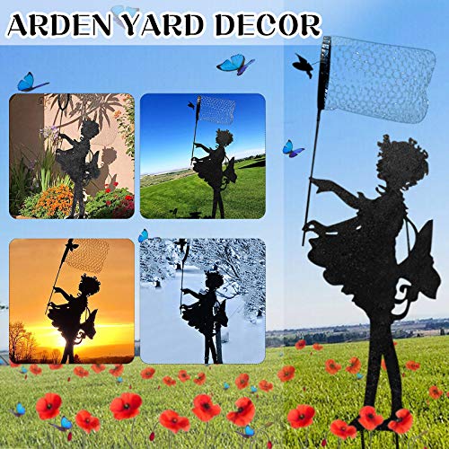 Yard Butterfly Girl Silhouette Large Vintage Metal Sculpture for The Garden, Yard Art Sculpture, Shadow Art for Garden… - Image 2