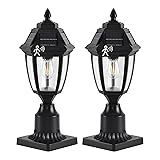 TEBLAMPUE Solar Outdoor Post Lights 2 Pack, Dusk to