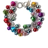 Colorful Jingle Bell Christmas Red Green Cute Ornament Ball Chain Bracelet for Women - Tinkle Bells Holiday Festival Xmas Party Costume Accessories Bracelets Cute OT Buckle Clasp Jewelry Present