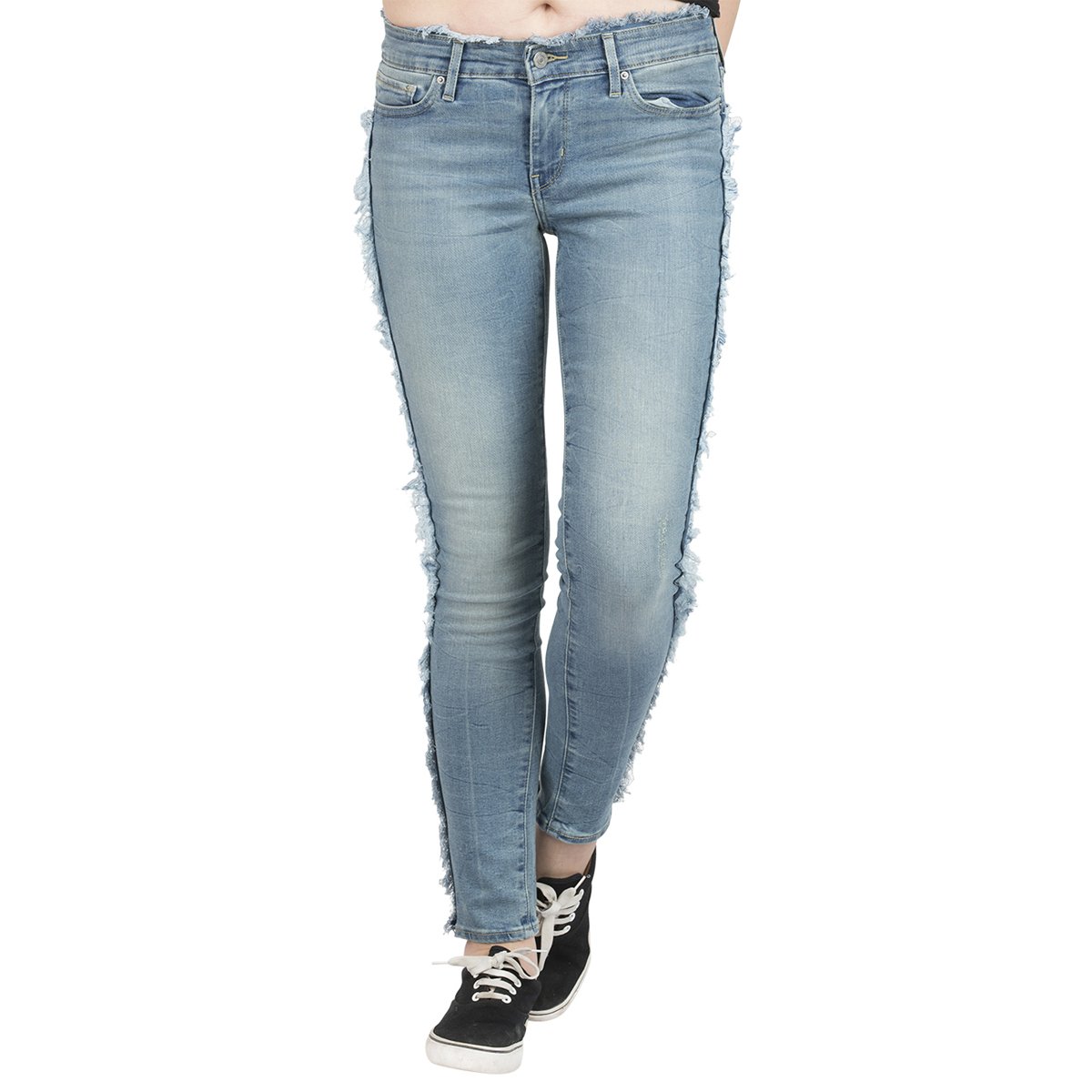 frayed side jeans