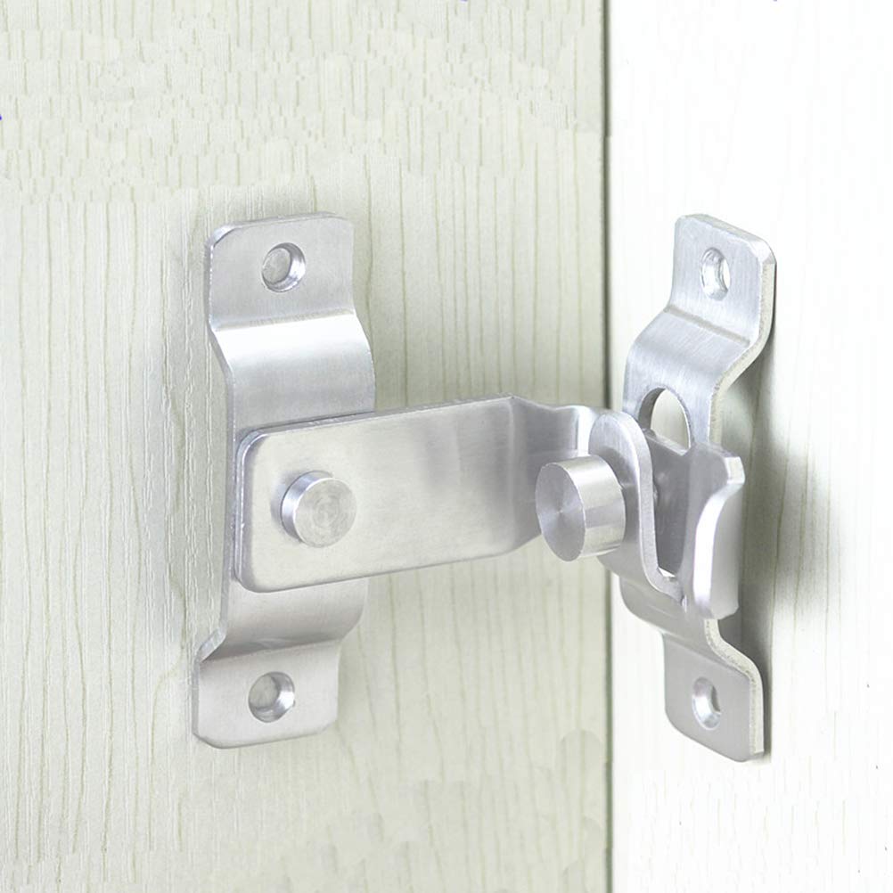 WANLIAN Stainless Steel 90 Degrees Right Angle Lock Sliding Door Lock Security Lock Pin hasp Latches Chain Locks Tools Hardware for Window Cabinet Hotel Home Latch Corner Buckle