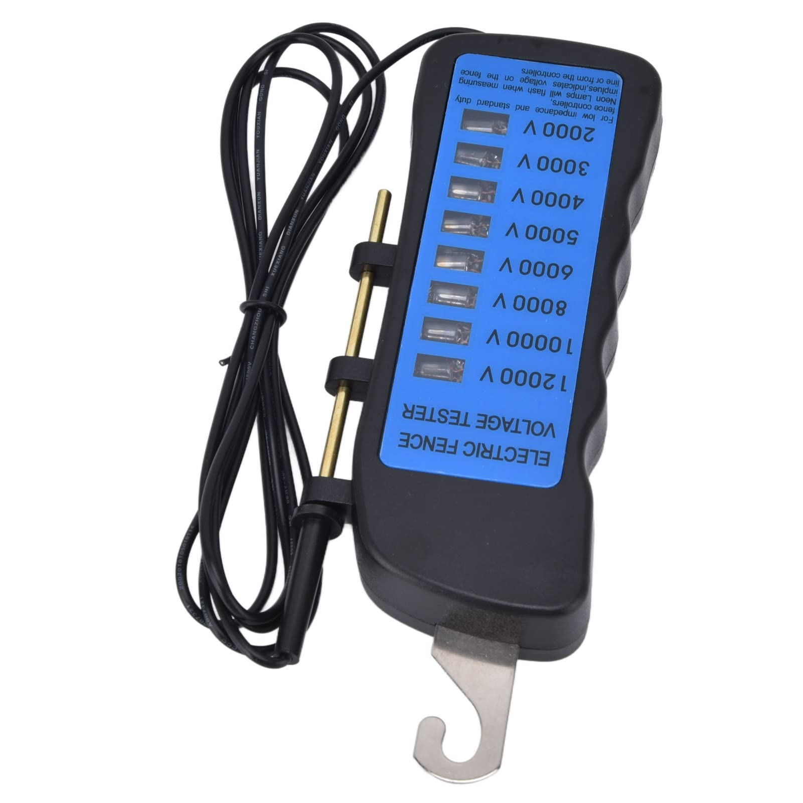 Nimomo 12KV Neon Fence Voltage Tester, 12KV 2000 to 12000V 8 Neon Indicator Lights Waterproof Fence Tester for Farms (MLD-002A6)