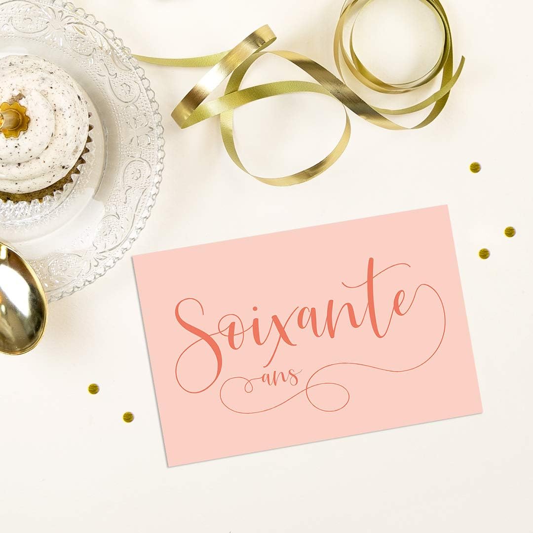 Popcarte 16 Cartes Invitation Anniversaire 60 Ans 16 Enveloppes Ivoires Format Carte Postale 10x15 Verso Vierge Pour Ecrire Soixante Ans Orange Rose Amazon Fr Jeux Et Jouets