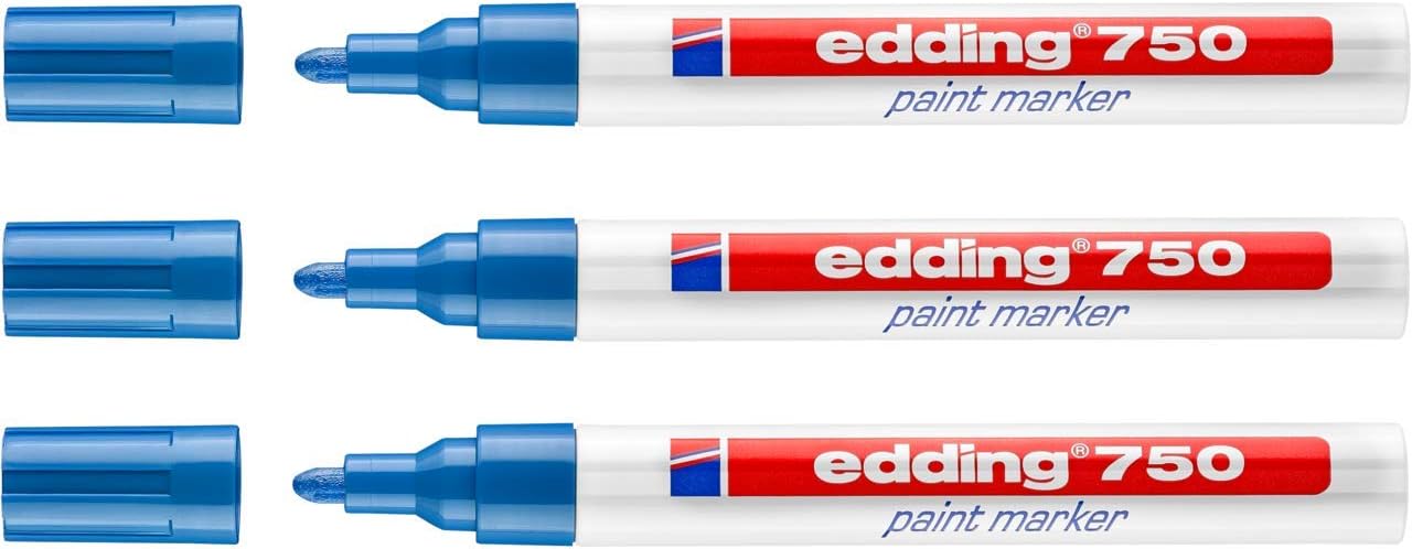 Edding 750 Paint Marker 3 Economy Pack | 9 Colours & Assorted to Choose From 3er Set light blue