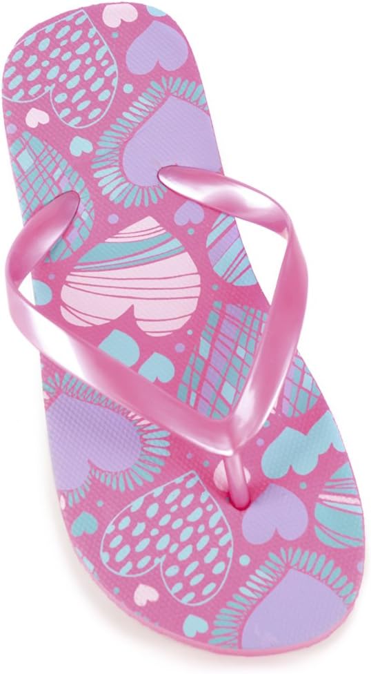 Girls Heart Print Flip Flop
