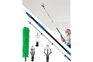 hveryppy Light Bulb Changer for high Ceilings with Baskets and Suction Cup, Reach to 28FT Light Bulb Extension Pole Changer,high Reach Light Bulb Changer for Household(Blue)