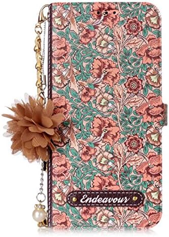 Omatenti Galaxy S7 Edge ケース 簡約風 軽量 Pu レザー 財布型 カバー こがら 花柄 Cover 用 いよいよ人気ブランド マグネット カード収納 スタンド Case 人気 インパチェンス ザー 機能 レディース用 かわいい