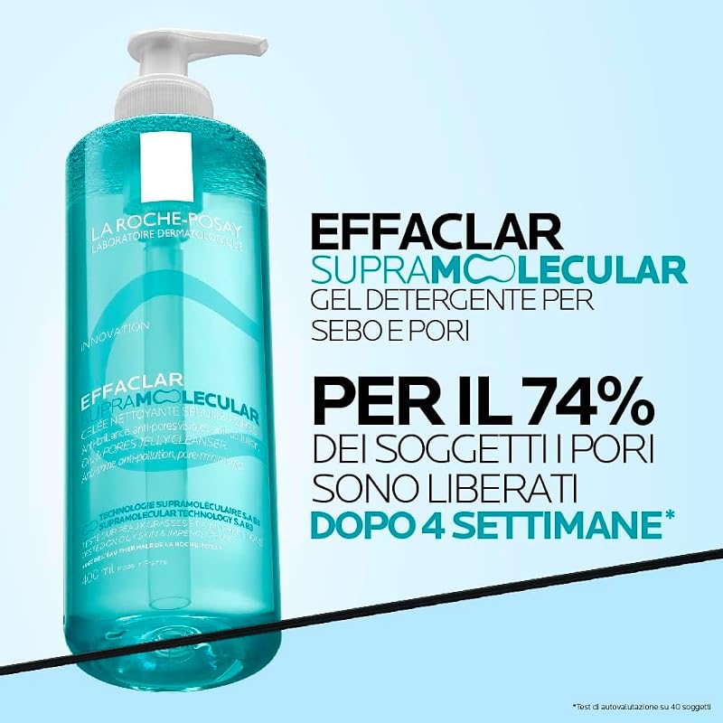 La Roche Posay Effaclar Supermolecular Gel Detergente Sebo e Pori, 400 ml