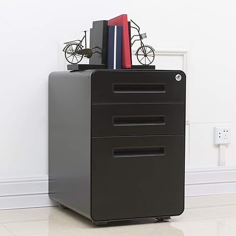 Amazon Com File Cabinet Hinpia 3 Drawer Metal Vertical Lockable
