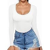 MANGOPOP Womens Scoop Neck Short Sleeve Long Sleeve Slim Fit T Shirt Tunic Tops Tee