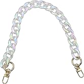 Pastlla Chunky Acrylic Purse Strap Bag Chain Handle Purse Chain Replacement for Handbag Purse Shoulder Bag (Colorful Transparent,17.7")