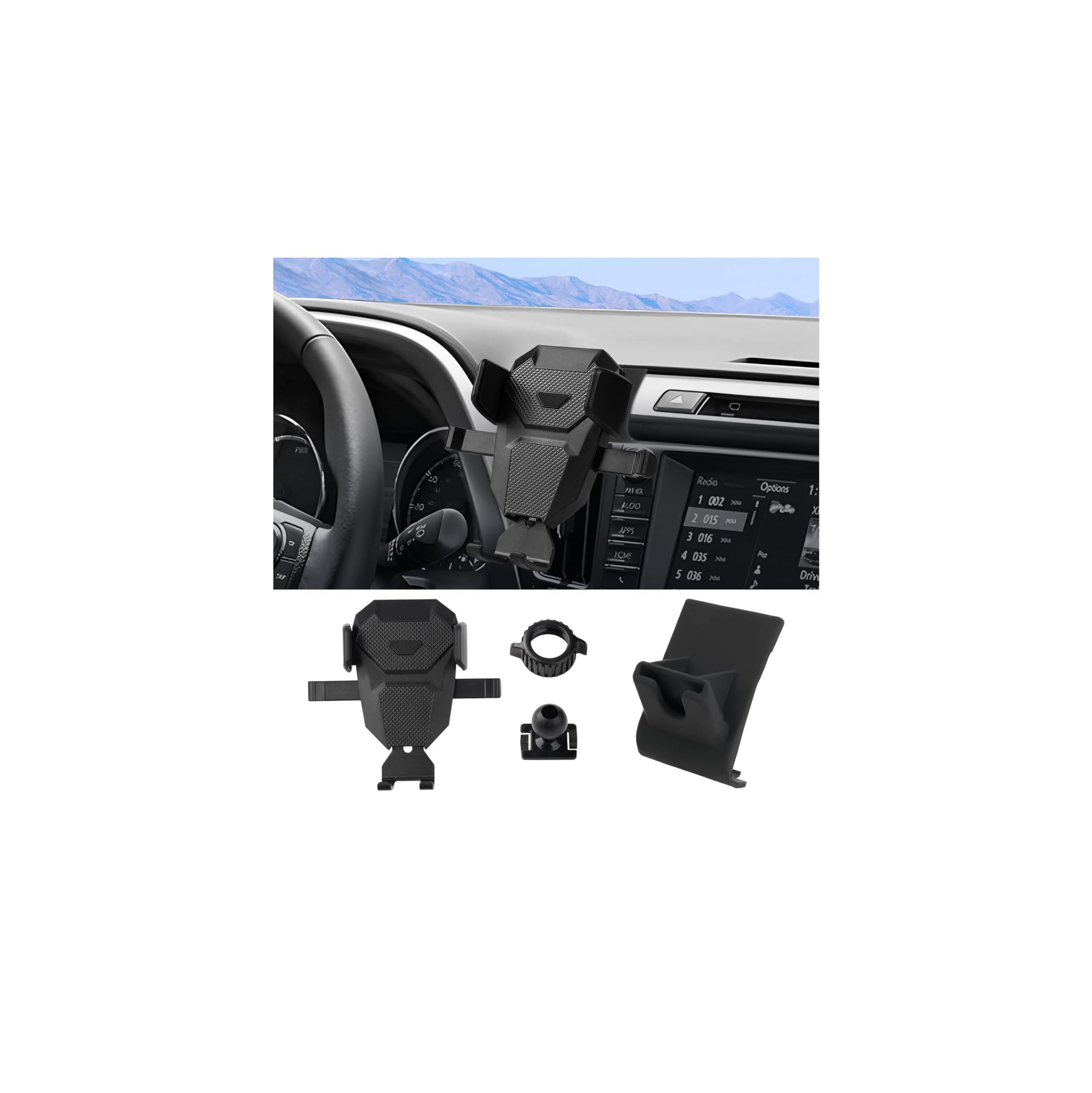 Photo 1 of Karltys Cell Phone Holder for Toyota RAV4 2013-2018 Accessories Car Mobile Phone Holder Air Vent Mount for 4-7 Inch Phones Thick Case Friendly Fully Adjustable Stand