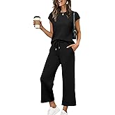 Sampeel Two Piece Sets for Women Summer Vacation Outfits Cap Sleeve Tops Lounge Matching Sets Clothing Beach Fashion Clothes