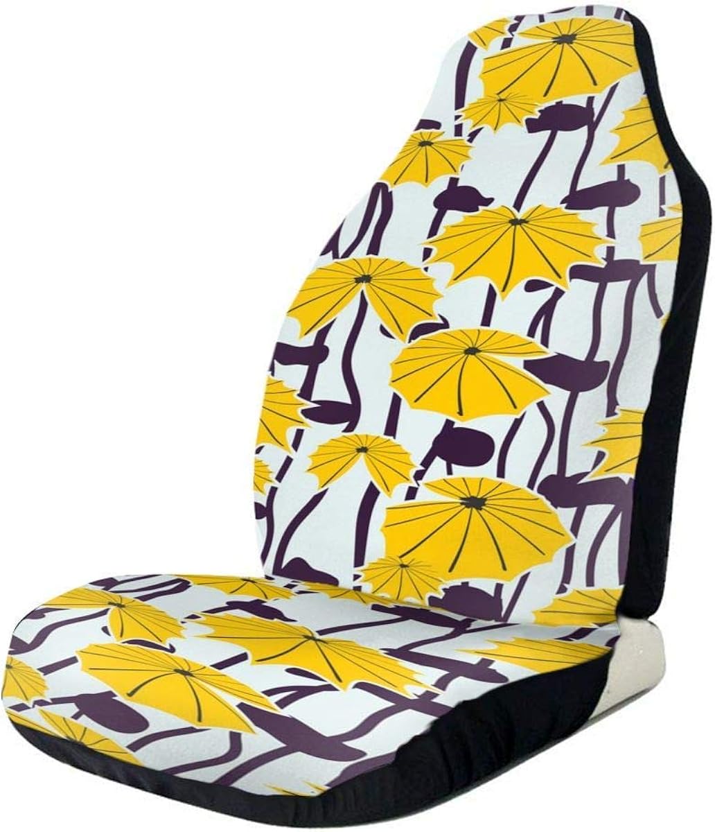 Dim Yellow Flower Universal Fit Waterproof Car Seat Cover Classic Car
