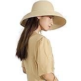 BSYLOO Wide-Brim Classic Elegant Style Foldable Straw Hat Women's Retro UV Resistant Sun Hats for Outdoor, Beach and Travel