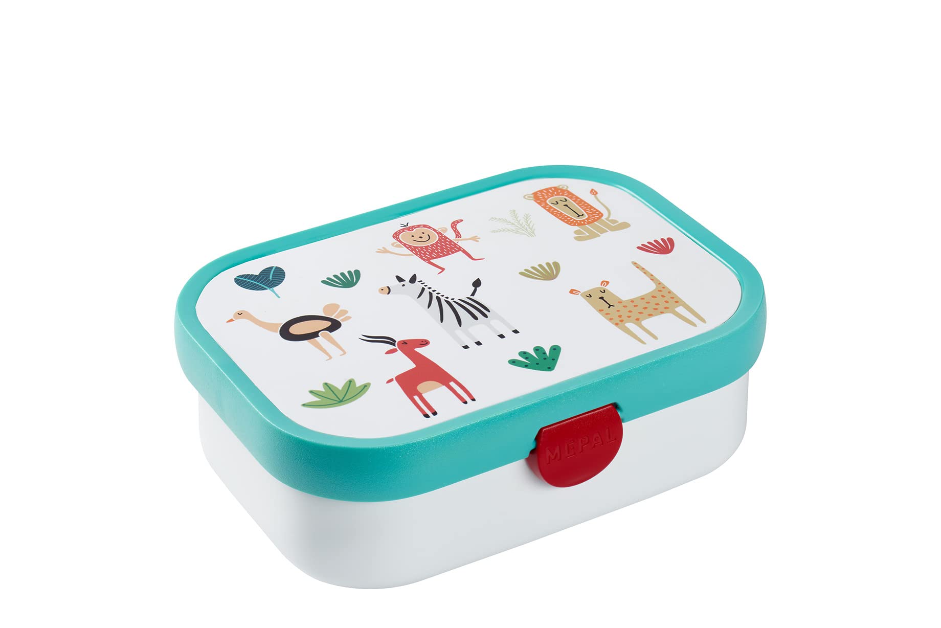 Mepal - Lunch Box Campus - Bento Box for Children - Lunch Box with Bento Compartment & Fork - with Clip Closure - Dishwasher Safe & BPA-Free - 750 ml - Animal Friends