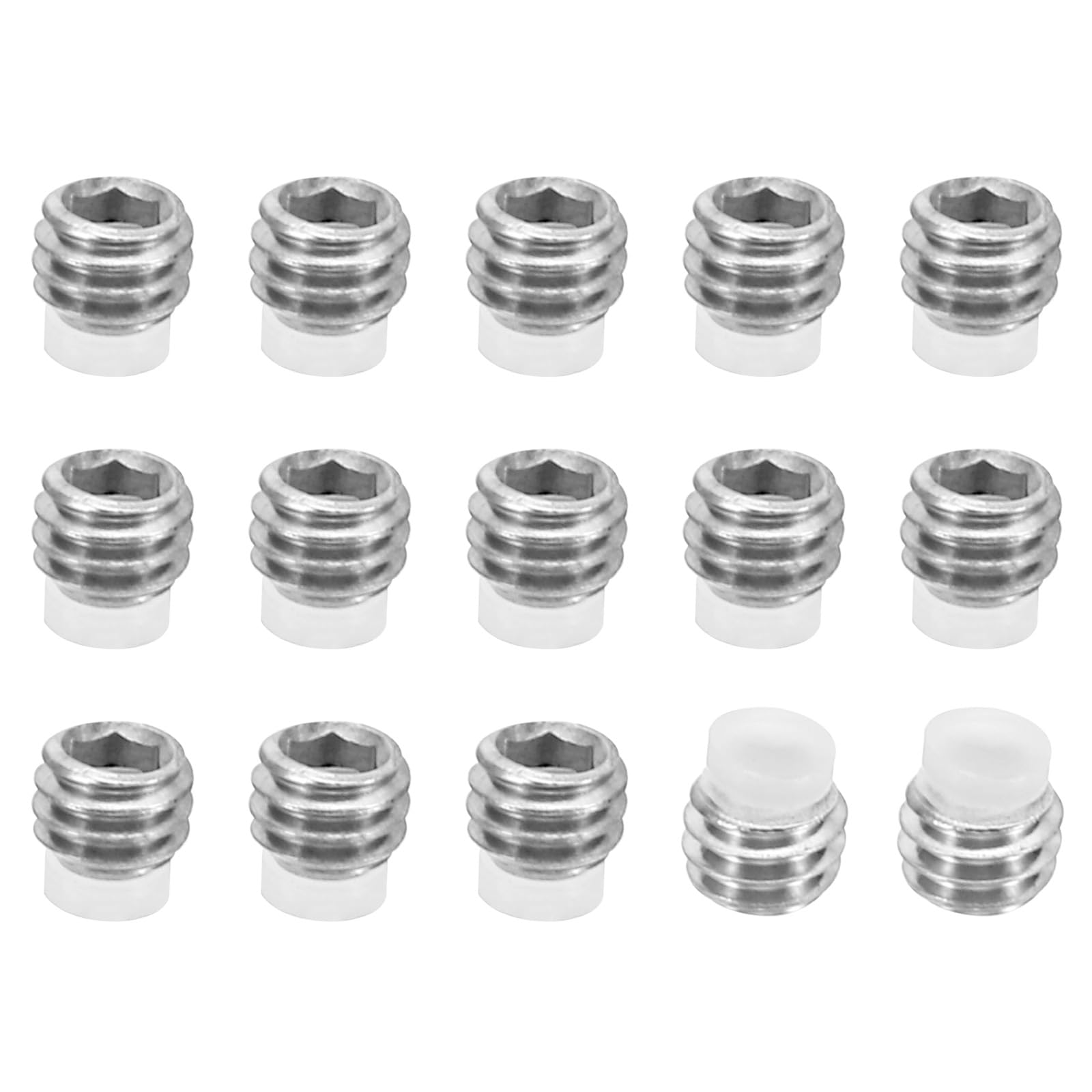 PATIKIL M4x3mm Nylon Tip Grub Screw, 15 Pack Metric Hex Socket Head Cup Point Anti Slip Set Screws Internal Hex Drive Hardware, 304 Stainless Steel