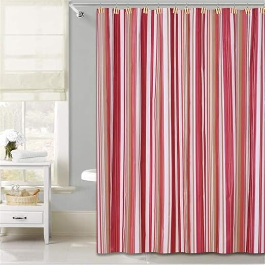 Amazon Com Yih Shower Curtain Liner 72 X 72 Red Stripe Bath