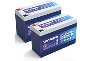 VATRER POWER 2Pack 12V 7Ah Battery, Deep Cycle LiFePO4 Lithium Battery, Built-in BMS, 5000+ Cycles Rechargeable Battery Perfect for UPS, Solar Power System, Fish Finder, etc.