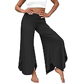 LOOKBOHO Women's Yoga Pants High Waist Stretch Loose Casual Flowy Wide Leg Pant with Pockets