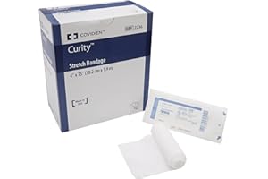 Covidien 2236 Curity Stretch Bandage, Sterile in Soft Pouch, 4" x 4.1 yd, 75" Relaxed (Pack of 12)