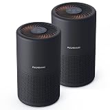 FULMINARE Air Purifiers for Bedroom H13 True HEPA Air Filter Quiet Air Cleaner With Night Light Portable Small Air Purifier for Home, Office, Living Room (Black 2 Pack)