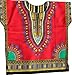 RaanPahMuang Unisex Bright Africa Classic Childrens Dashiki Cotton Shirt Boys Girls, 8-10 Years, Red