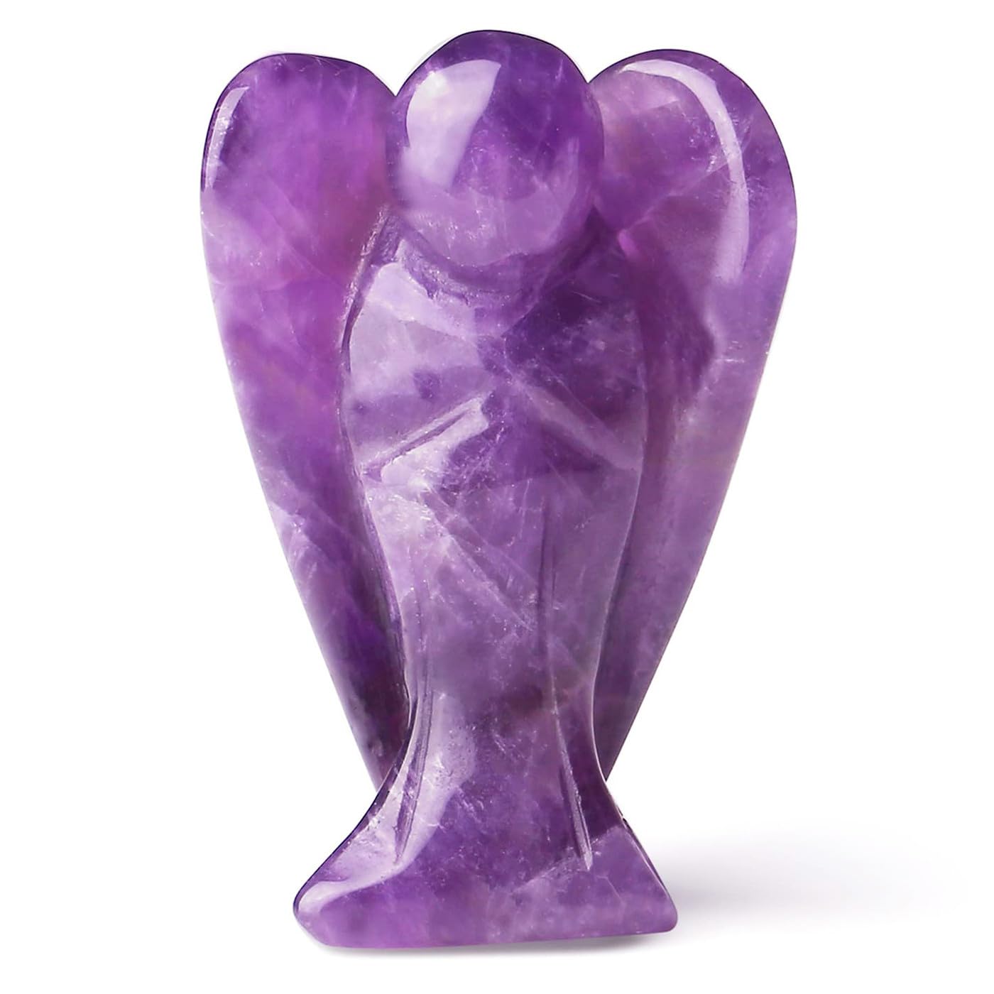 XIANNVXI 2" Crystal Angel Amethyst Crystal Guardian Angel Gifts Natural Gemstones Stones Reiki Protection Purple Gifts Cute Desk Accessories Shleve Ornament Decor