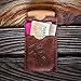 Peach Wood Beard Comb for Grooming with Dual Size Teeth & Leather Pouch