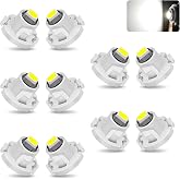 Cuymoap 10 PCS Car T4.2 LED Bulbs, 12 V 3030 SMD High Brightness Dashboard Indicator Light, Plug and Play Wide Angle HVAC Climate Control Bulb, Interior Lighting Replacement for Car (White)