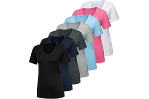 CE' CERDR 5/7 Pack Workout Shirts for Women, Moisture Wicking Quick Dry Active Athletic Women's Gym Performance T Shirts