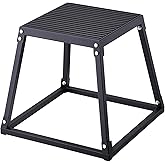 VEVOR Plyometric Jump Box, 12-30 Inch Plyo Box, Steel Plyometric Platform and Jumping Agility Box, Anti-Slip Fitness Exercise