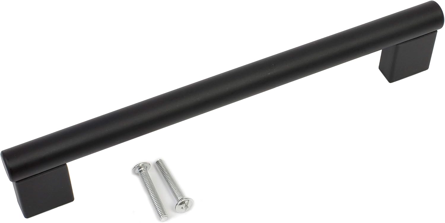 Kitchen Cupboard Cabinet Keyhole Boss Bar Door Handle Knob Black Matt Finish (5, 128mm Hole Centres) - Image 3