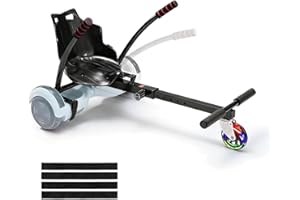 VEVOR Hoverboard Seat Attachment, Adjustable Frame, 220 LBS Capacity, Fits 6.5" 8" 8.5" 10" Hoverboards, Go Kart Accessory for Kids & Adults