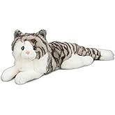 Douglas Smokey Gray Cat Plush Stuffed Animal &ndash; 19-Inch Soft &amp; Realistic Gray and White Tabby Plush Toy for Kids, Toddlers &amp; Cat Lovers