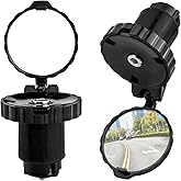 Mesee 2 Packs Bike Mirrors for Handlebar Ends Rear View Mirror Foldable Bicycle Handle Bar Mirrors Adjustable Wide Angle Bike Handlebar HD Glass Convex Rearview Mirror for Safe Cycling