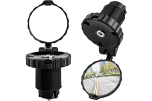 Mesee 2 Packs Bike Mirrors for Handlebar Ends Rear View Mirror Foldable Bicycle Handle Bar Mirrors Adjustable Wide Angle Bike Handlebar HD Glass Convex Rearview Mirror for Safe Cycling