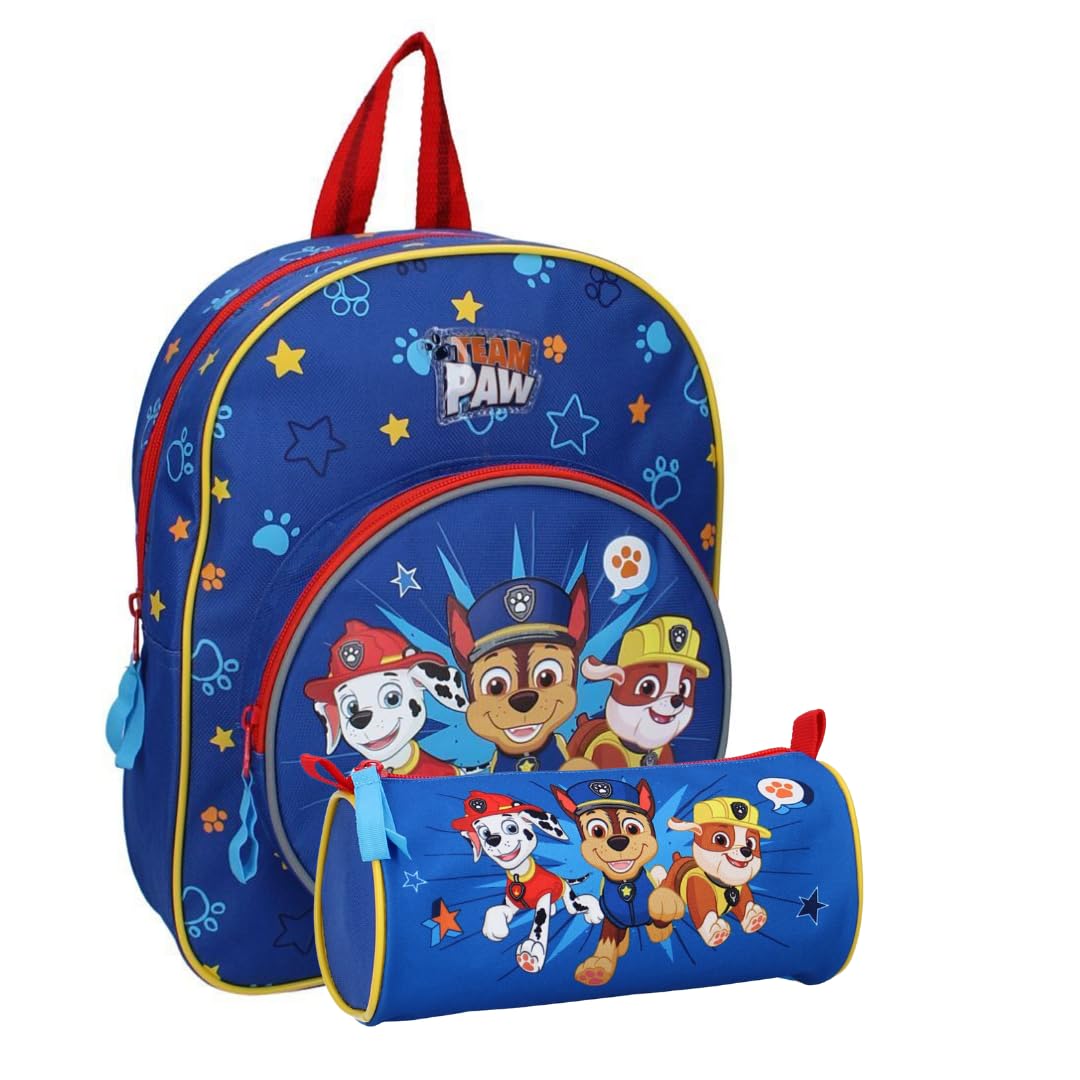 mybagstory - Backpack – 2 Piece Set – Paw Patrol – Blue – Child – School – Nursery – Primary – School– Primary, Blue, 31 cm