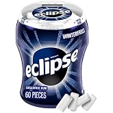 ECLIPSE Sugarfree Gum Winterfrost, Chewing Gum Bulk Pack, 60 Count | Fresh breath, sugarfree chewing gum bulk, Winterfrost flavor, 60 count in bottle for travel essentials