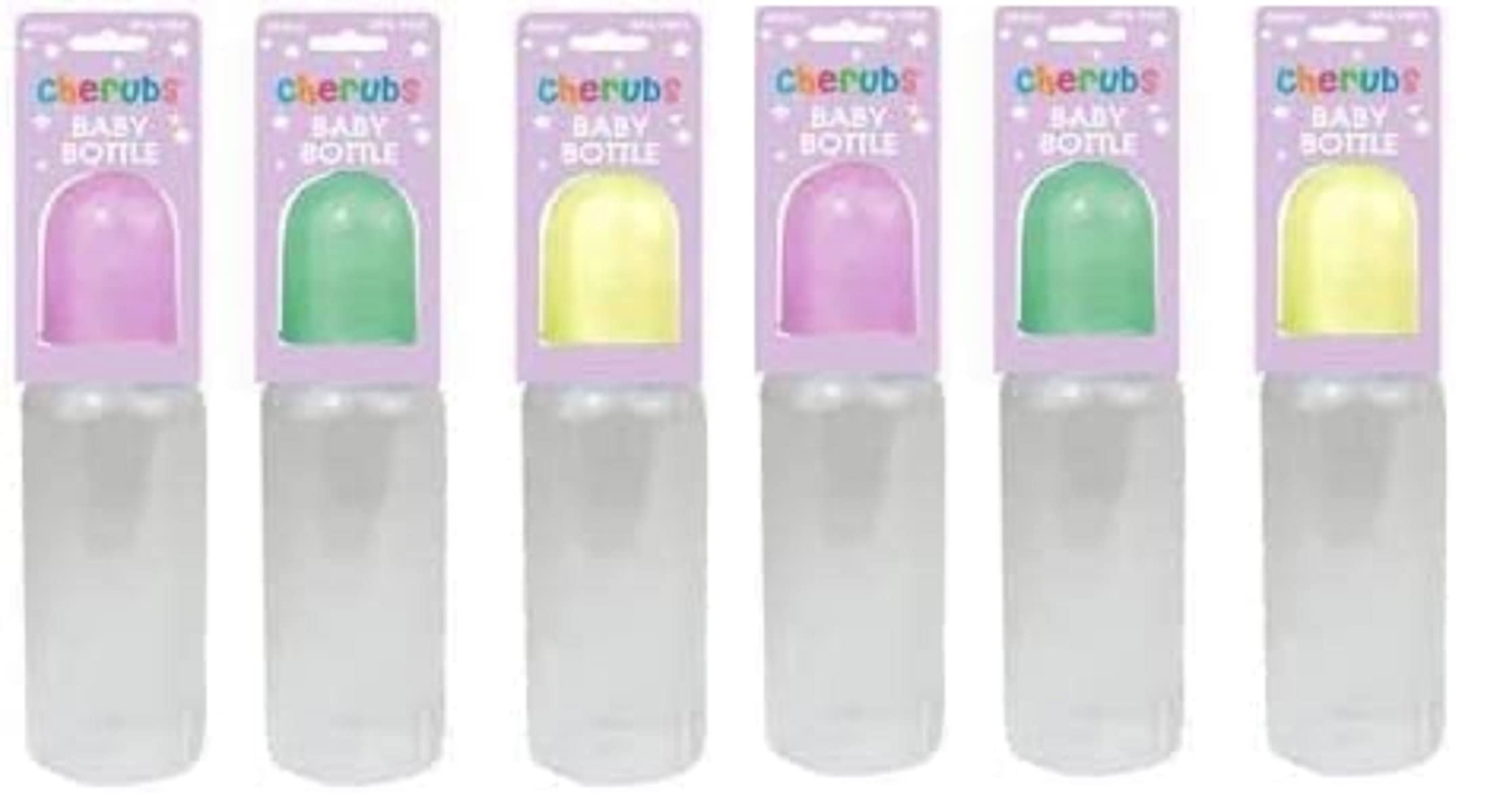 Pack of 6 Baby Bottle Soft Silicone Medium Flow Teat Reusable and Have A Dust Cap, So Spill-Proof and Protects The Bottle and Its Contents from Dirt. (125ml)