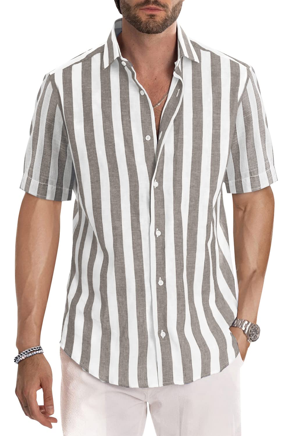JMIERR Men's Summer Casual Stylish Short Sleeve