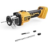 Cordless Drywall Cut-Out Tool for Dewalt 20V Battery, Brushless Rotary Saw, 30000 RPM, Adjustable Depth, Quick Bit Change, LED, Compact Spiral Saw for Cutting Wood Drywall,Sheetrock,Wood (Tool Only)