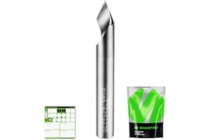 SHARPRO Chamfer Router Bits V Groove O Flute Spiral Router Bit 45 Degree 1/4 Inch Shank CNC Carbide V-bit for Engraving and C